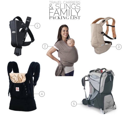 Tablet Family Packing List Slings Carriers